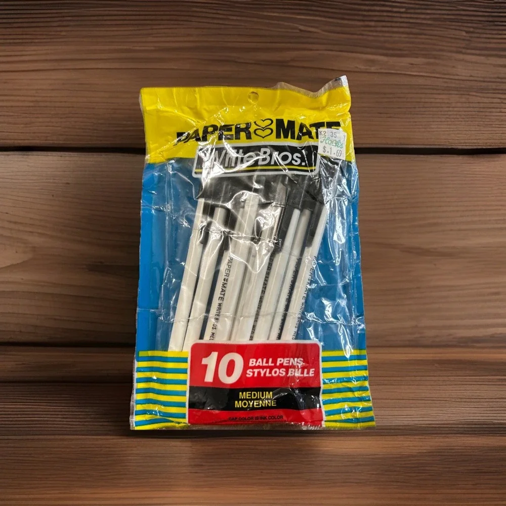 Vtg Paper Mate Write‎ Bros. Ballpoint Pen Medium Point Black Ink 1980s 90s Lot 3